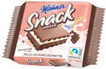 Manner Snack Čoko minis 25g/28ks  Milch-Schoko