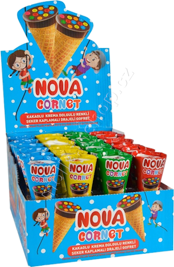 Cornet Choco Nova 25g/24ks Kornoutky