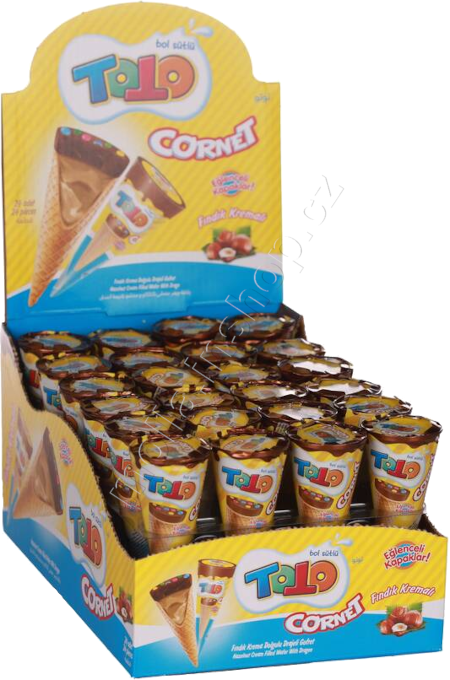 Cornet Toto oříškový 25g/24ks Kornoutky