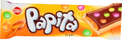 Papita karamel+lentilky 33g/24ks žlutá