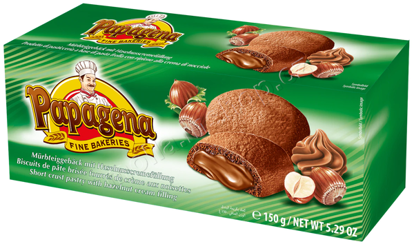 Papagena plněná oříšková 150g/18ks