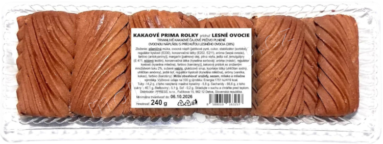 PR Kakao lesní ovoce 240g/20ks Prima rolky