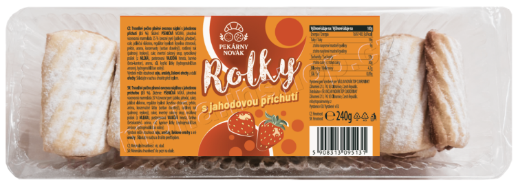 Rolky Jahodové 240g/15ks