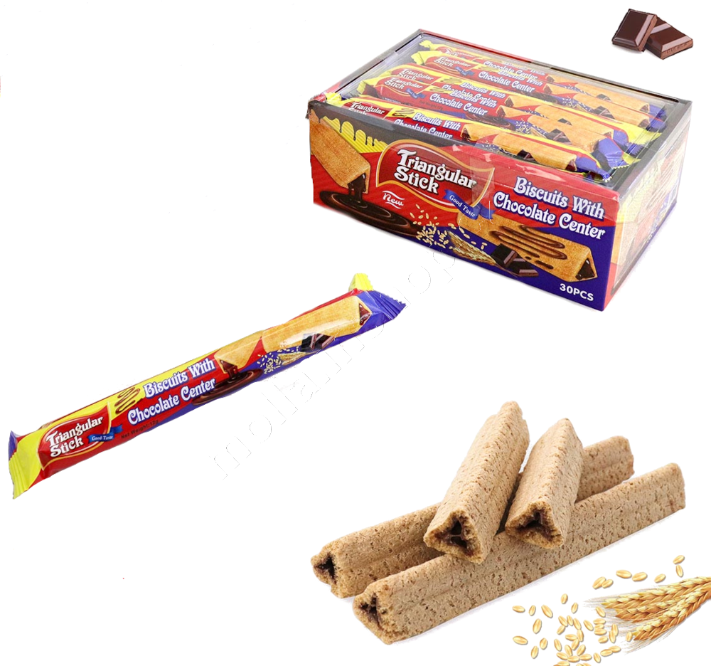 Triangular Stick Biscuit 12g/30ks With Chocolate 