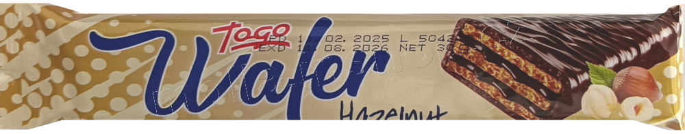 Togo Wafer tmavá poleva 30g/24ks oříškové oplatky