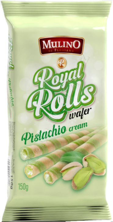 Royal Rolls pistácie 150g/16ks trubičky s příchutí pistacie  Mulino