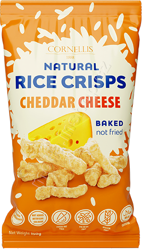Rice crisps Cheddar cheese 150g/12ks Rýžový snack Cornellis
