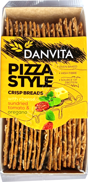 Danvita PS Oregano 130g/18ks Pizza Style se sušenými rajčaty a oregánem, pšeničné plátky