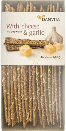 Danvita se sýrem a česnekem 130g/18ks pšeničný křehký chléb