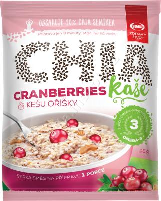 Chia kaše vícezrná brusinka 65g/22ks