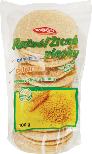 Žitné placky celozrnné 100g/21ks  VEPY