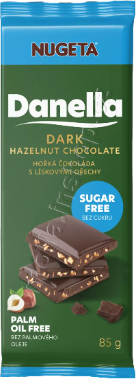 Danella Chocoland hořká s oř.85g/15ks čokoláda  bez cukru  BP Dianella