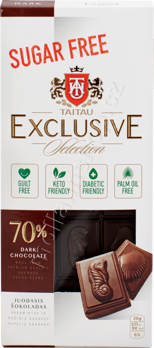 Taitau hořká čokoláda 70%  BEZ CUKRU 100g/18ks