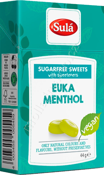 SULÁ krab.  Mentol 44g/14ks bez cukru