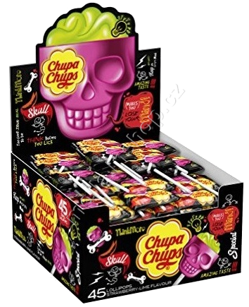 Ch.Ch. Skull lízátko 15g/45ks lebka 3D Chupa Chups