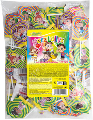 Lízátko Woogie srdíčka sáček 600g (cca 86ks) (Flintstones)