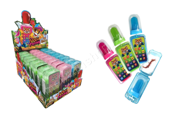 Lízátko Lolli Phone+tatto 6,5g/24ks  telefon  Jimmy Fox