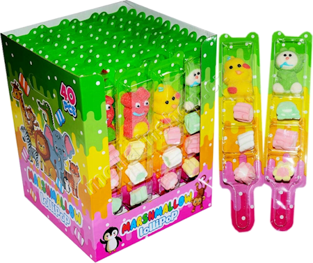 Líz. Marshmallow Animal 14g/40ks Lollipop Zvířátka