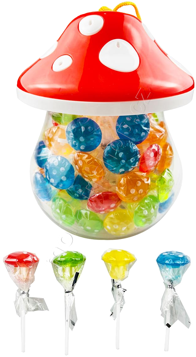 Lízátko Mushroom dóza 15g/60ks houbičky