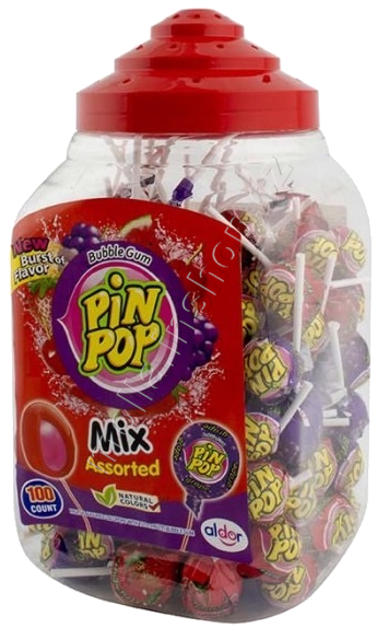 Lízátko PIN pop Assorted 18g/100ks