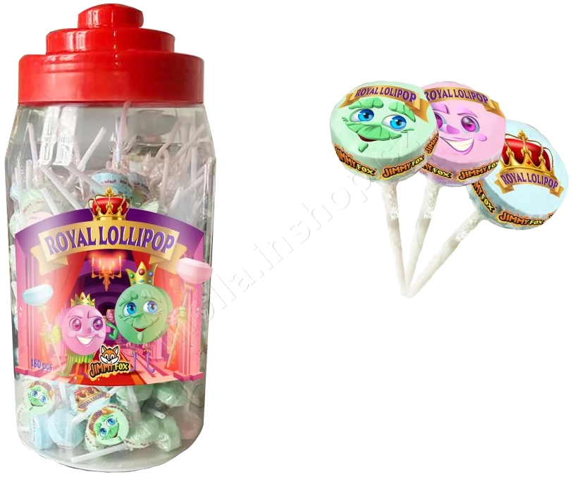 Lízátko Royal Lollipop lipo 8g/180ks  dextroza  JM Jimmy Fox   TOP