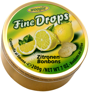 Drops citron 200g/10ks plech Woogie