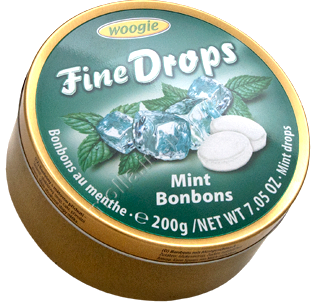 Drops mint 200g/10ks plech Woogie