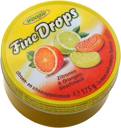 Drops citron-pomeranč175g/10ks plech Woogie