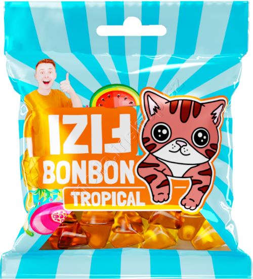 Fizi bonbon Tropical 80g/18ks  