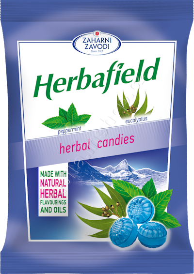 Herbafield  Eukalyptus 75g/50ks Bylinné bonbony  s příchutí eukalyptu