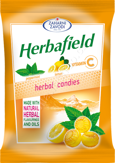 Herbafield  s příchutí medu 75g/50ks Bylinné bonbony  