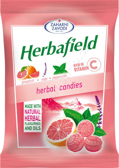 Herbafield  Grapefruit 75g/50ks Bylinné bonbony   