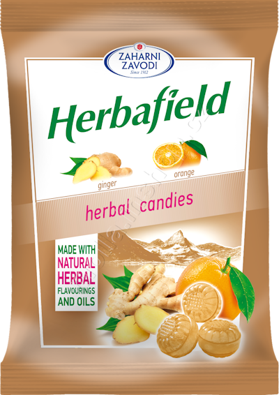 Herbafield Ginger 75g/50ks Bylinné bonbony s příchutí zázvoru