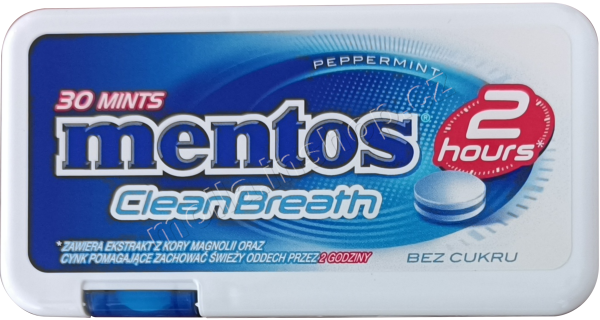 Mentos CB Peppermint 21g/12ks Clean Breath