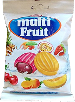 Multifruit ovocný 90g/24ks tvrdý bonbon Tayas