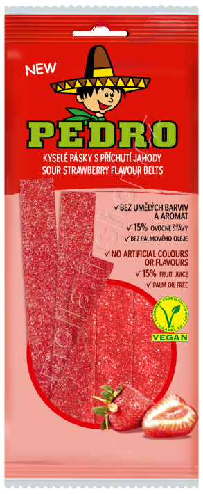 Pedro pásky Jahoda sáček 80g/20ks JG