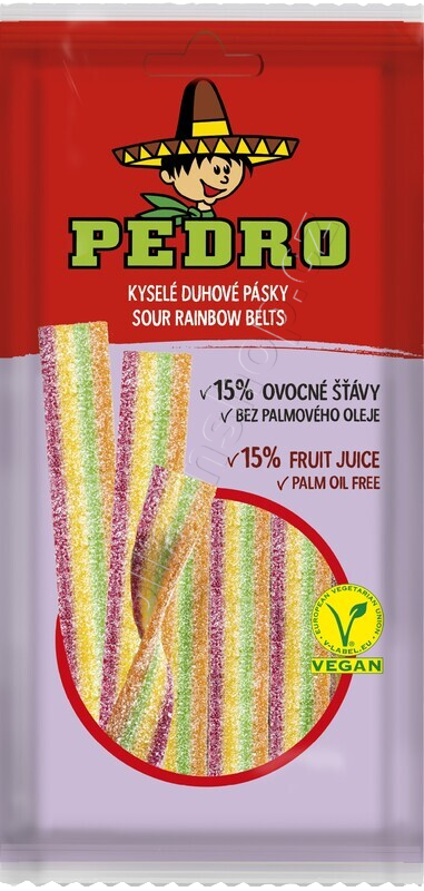 Pedro Pásky DUHA sáček 80g/20ks Mlsej duhu JG