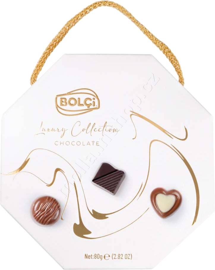 Bolci Octagon pralinky white 80g/9ks Luxory Chocolate