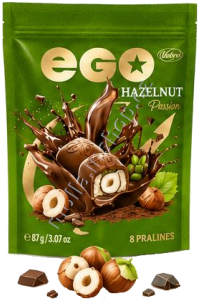 Vobro Ego Hazelnut 87g/14ks Passion oříšek sáček pralinky
