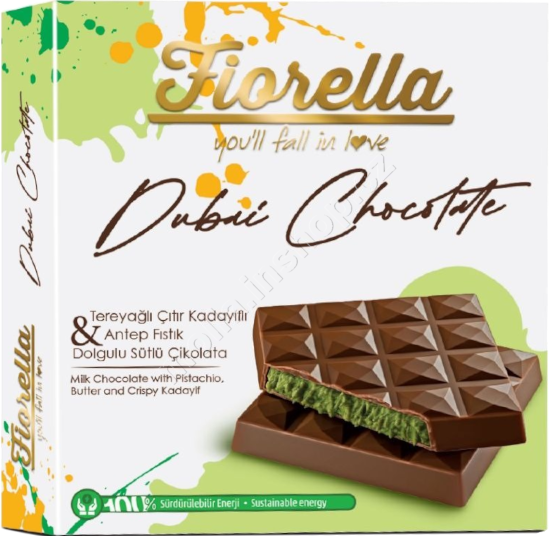 Dubai Fiorella mléčná čokoláda 60g/12ks s pistáciovou náplní