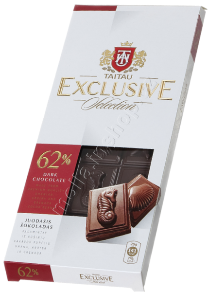 Taitau 62% hořká čokoláda Exclusive 100g/18ks