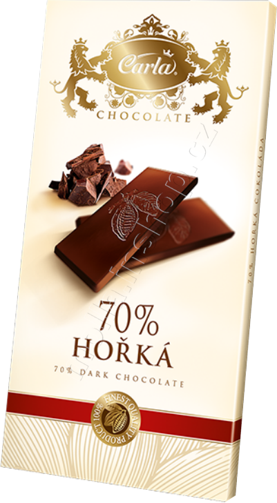 T.č. hořká čokoláda 70% CARLA 80g/15ks obdélník