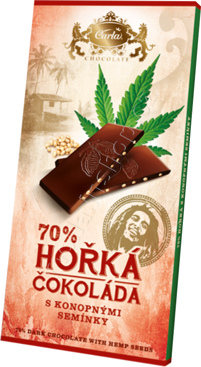 T.č. hořká 70%+konopí 80g/15ks Carla obdélník čokoláda