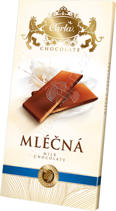 T.č. mléčná 80g/15ks Carla obdélník čokoláda