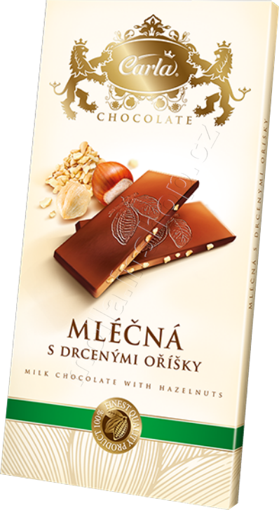 T.č. mléčná s oříšky 80g/15ks CARLA obdélník