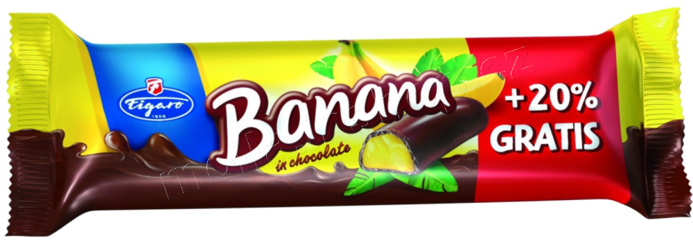 Banánek v čok. +20%   25g/35ks FIGARO tyčinka