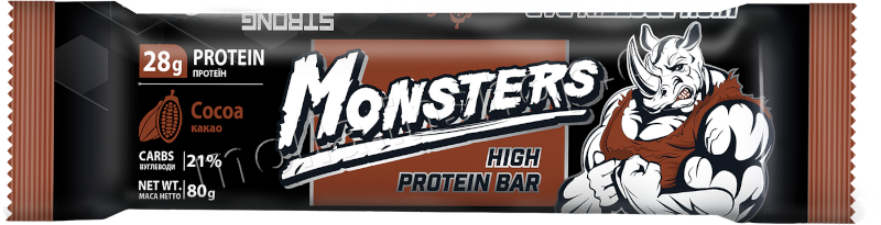 Monsters kakao 80g/20ks proteinová tyčinka