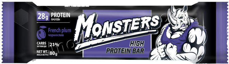 Monsters švestka 80g/20ks proteinová tyčinka