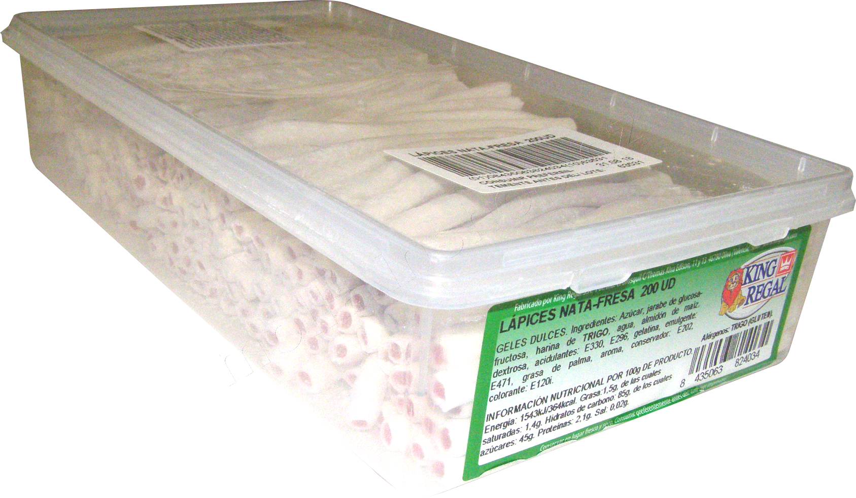 Pendreky bílé 8g/200ks dóza jahoda King Regal Lapices