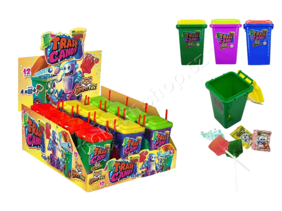 Popelnice Trash candy 24g/12ks JF + lízátko  Jimmy Fox